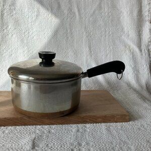 REVERE WARE COPPER BOTTOM SAUCEPAN 2 qt 97d W/ LID VINTAGE CLINTON ILL USA